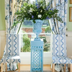 Adelaide Blue Lattice Urn & Pedestal
