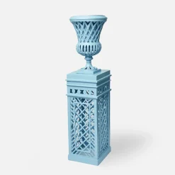 Adelaide Blue Lattice Urn & Pedestal