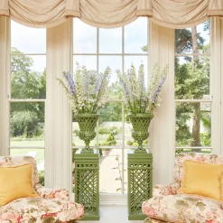 Adelaide Green Lattice Urn & Pedestal