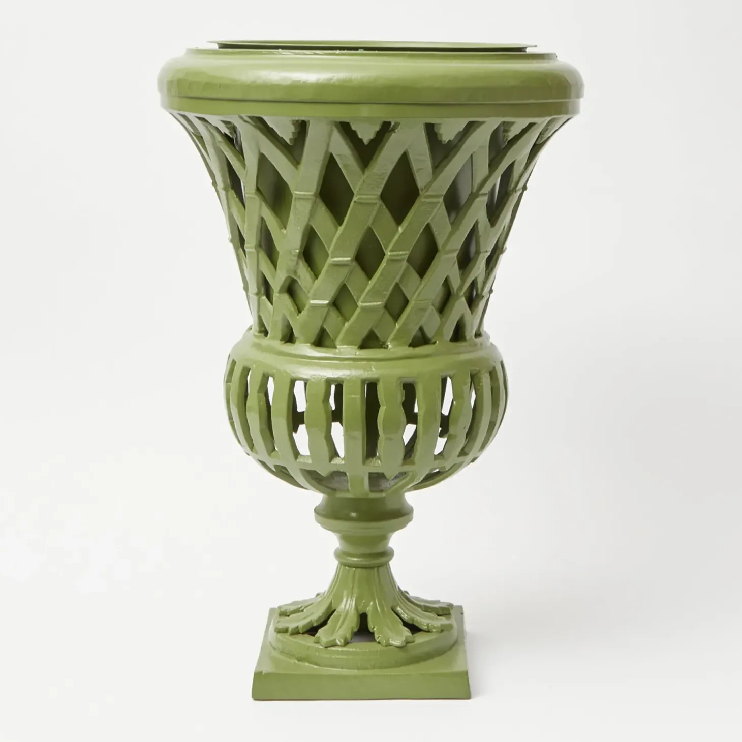 Adelaide Green Lattice Urn & Pedestal