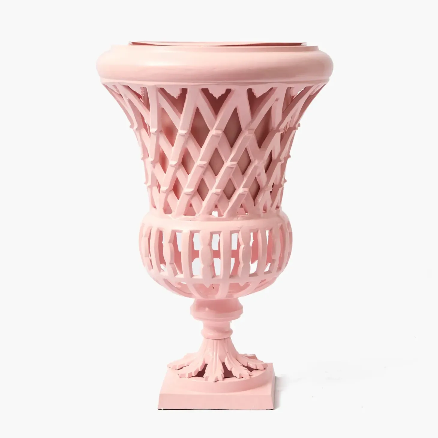 Adelaide Pink Lattice Urn & Pedestal