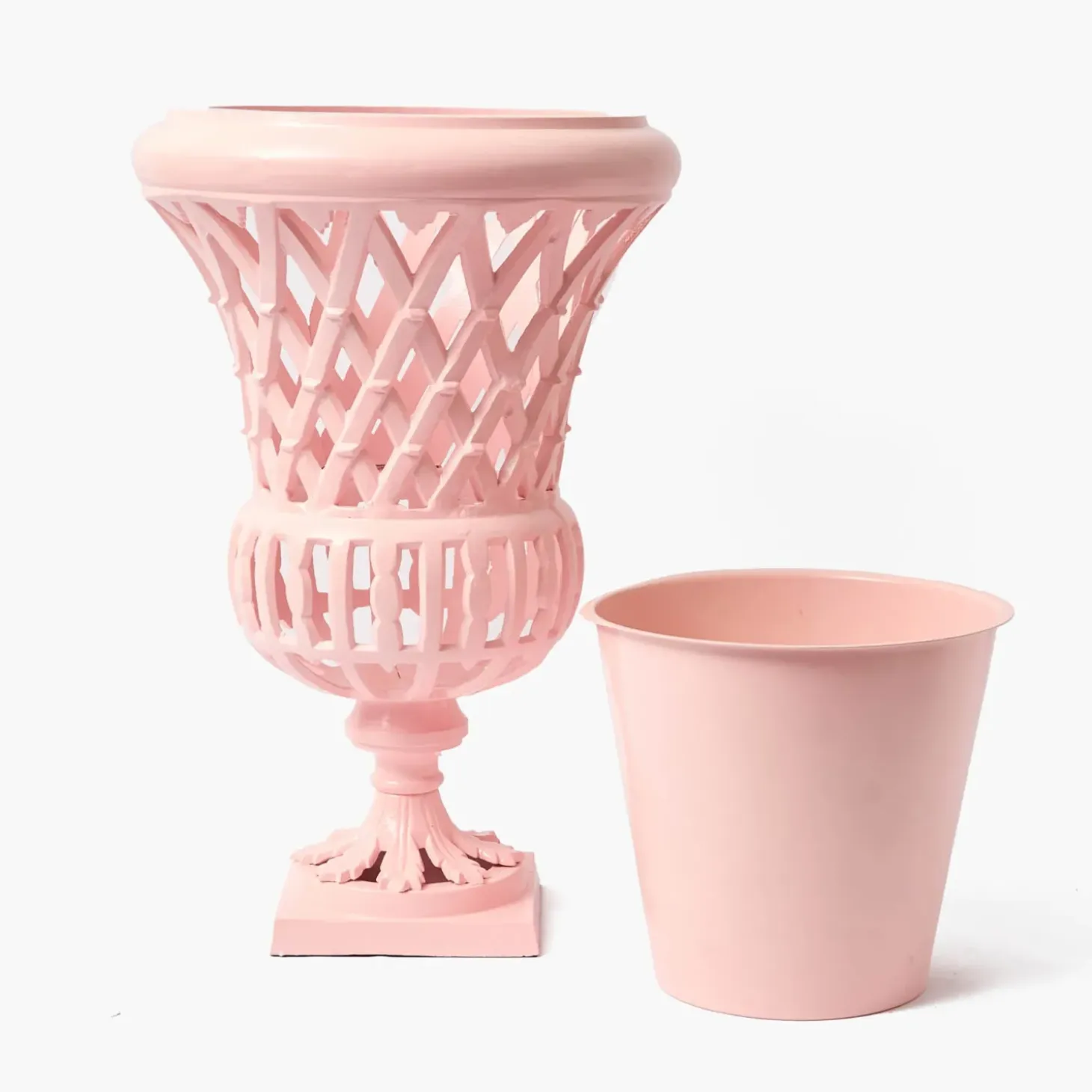 Adelaide Pink Lattice Urn & Pedestal