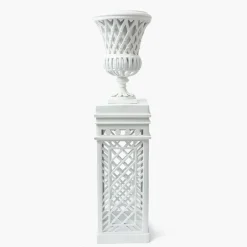Adelaide White Lattice Urn & Pedestal