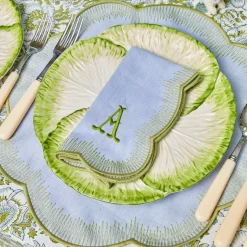Alathea Blue & Green Linen Napkins (Set of 4)
