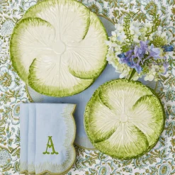 Alathea Blue & Green Linen Napkins (Set of 4)