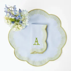 Alathea Blue & Green Linen Placemats (Set of 4)