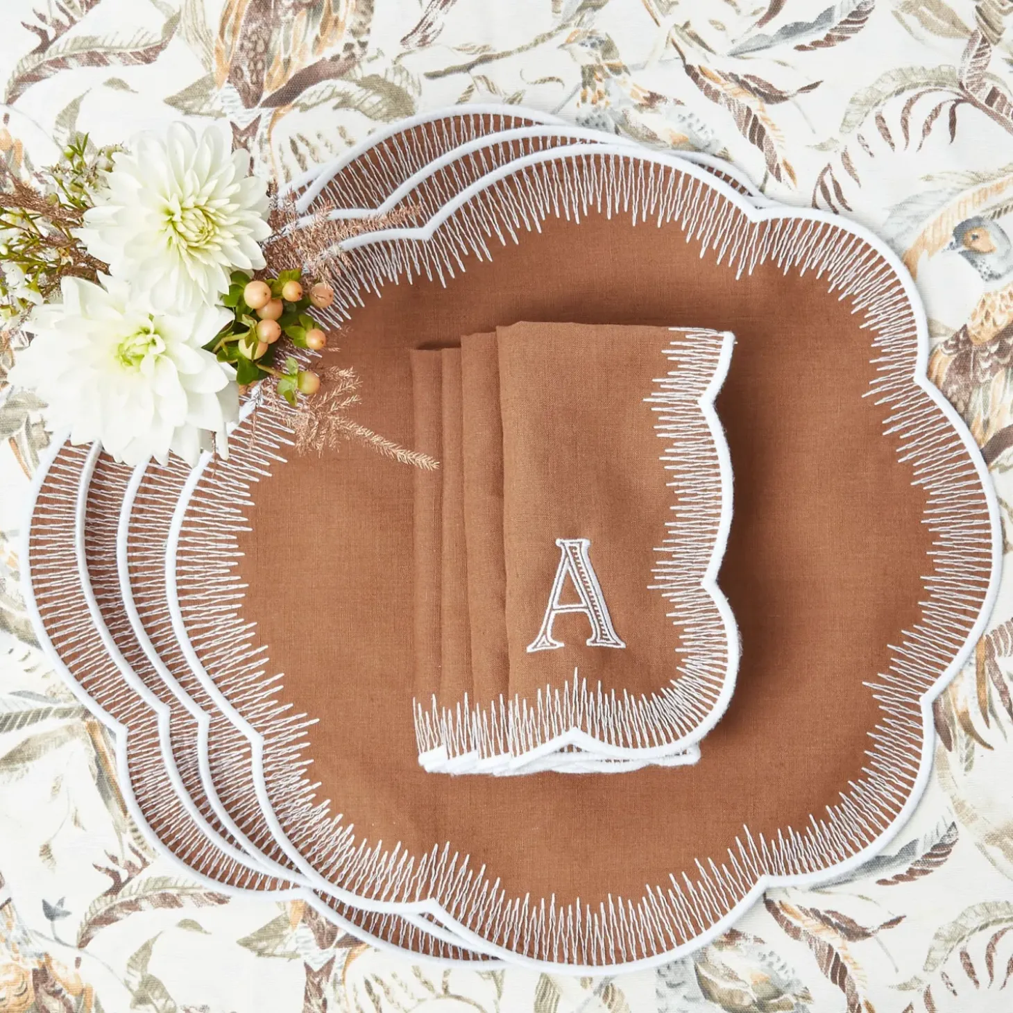 Alathea Caramel Linen Napkins (Set of 4)