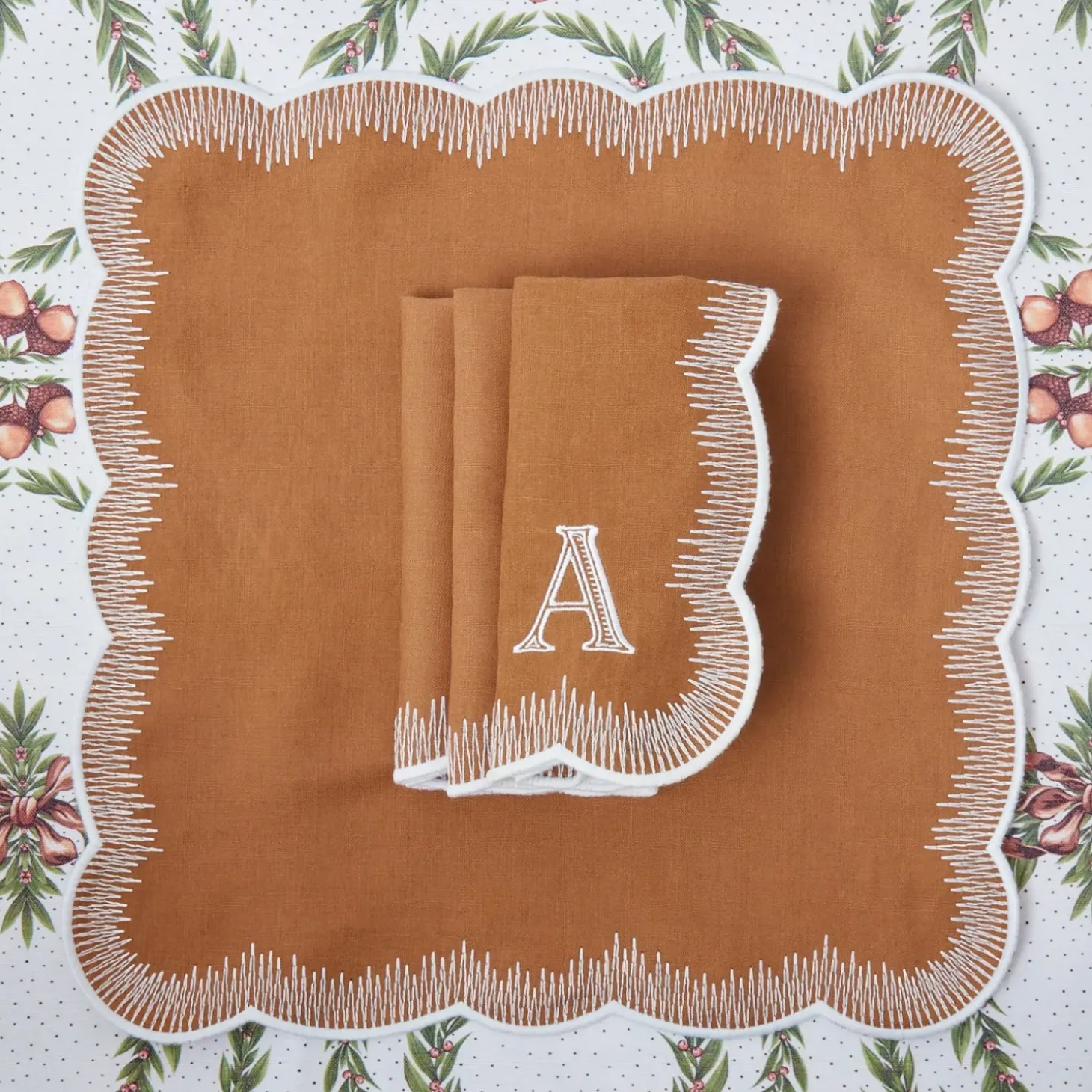 Alathea Caramel Linen Napkins (Set of 4)