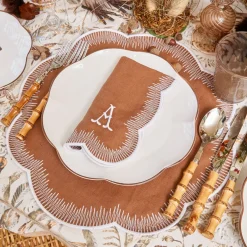 Alathea Caramel Linen Napkins (Set of 4)