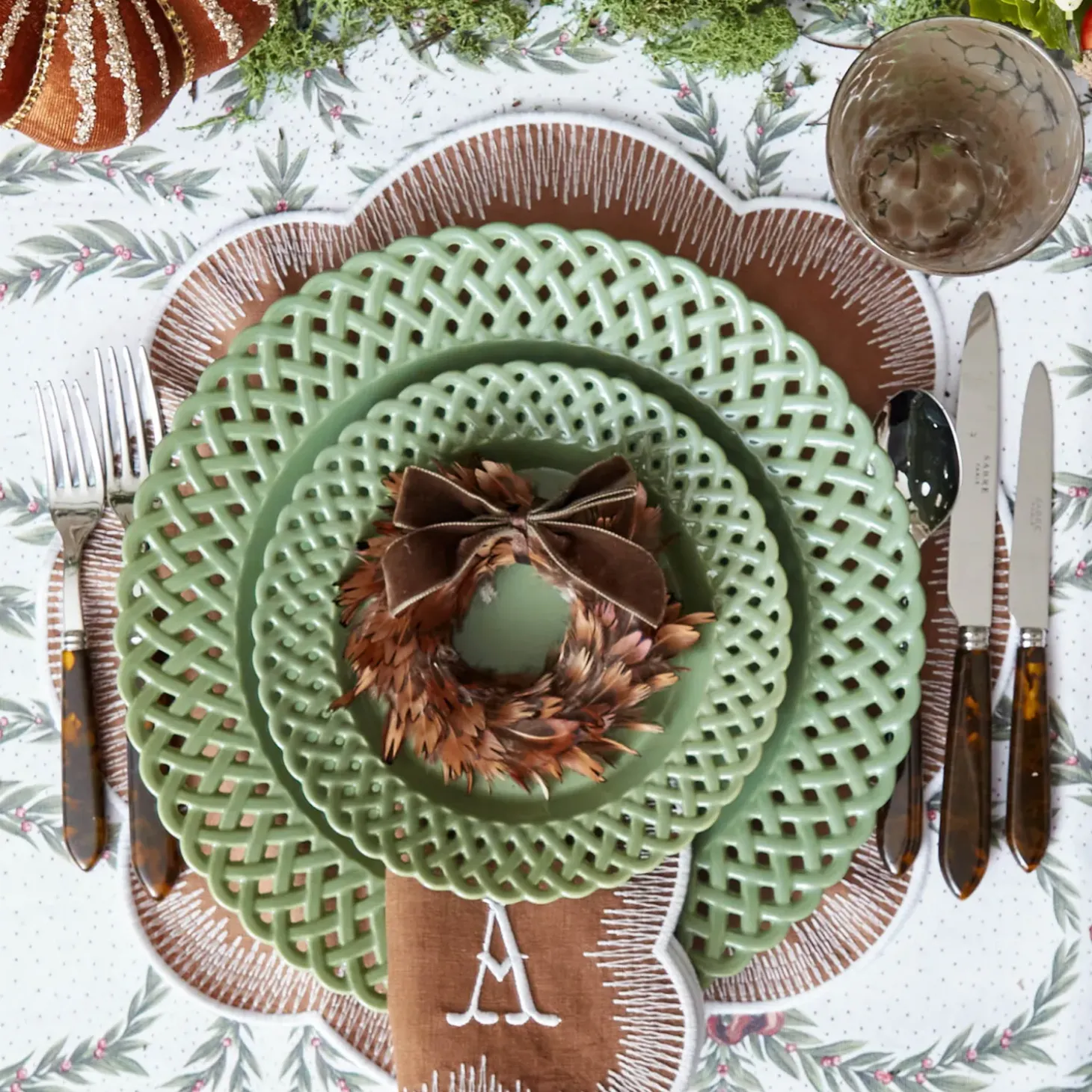 Alathea Caramel Linen Placemats & Napkins (Set of 4)