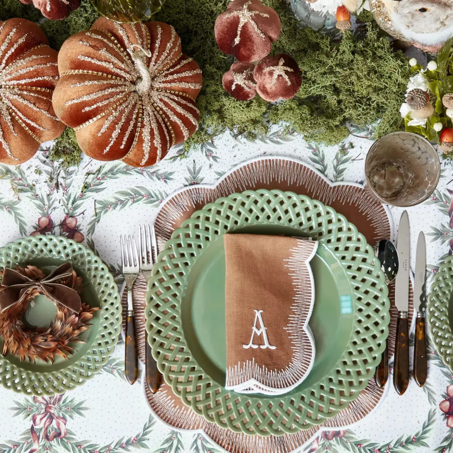 Alathea Caramel Linen Placemats & Napkins (Set of 4)