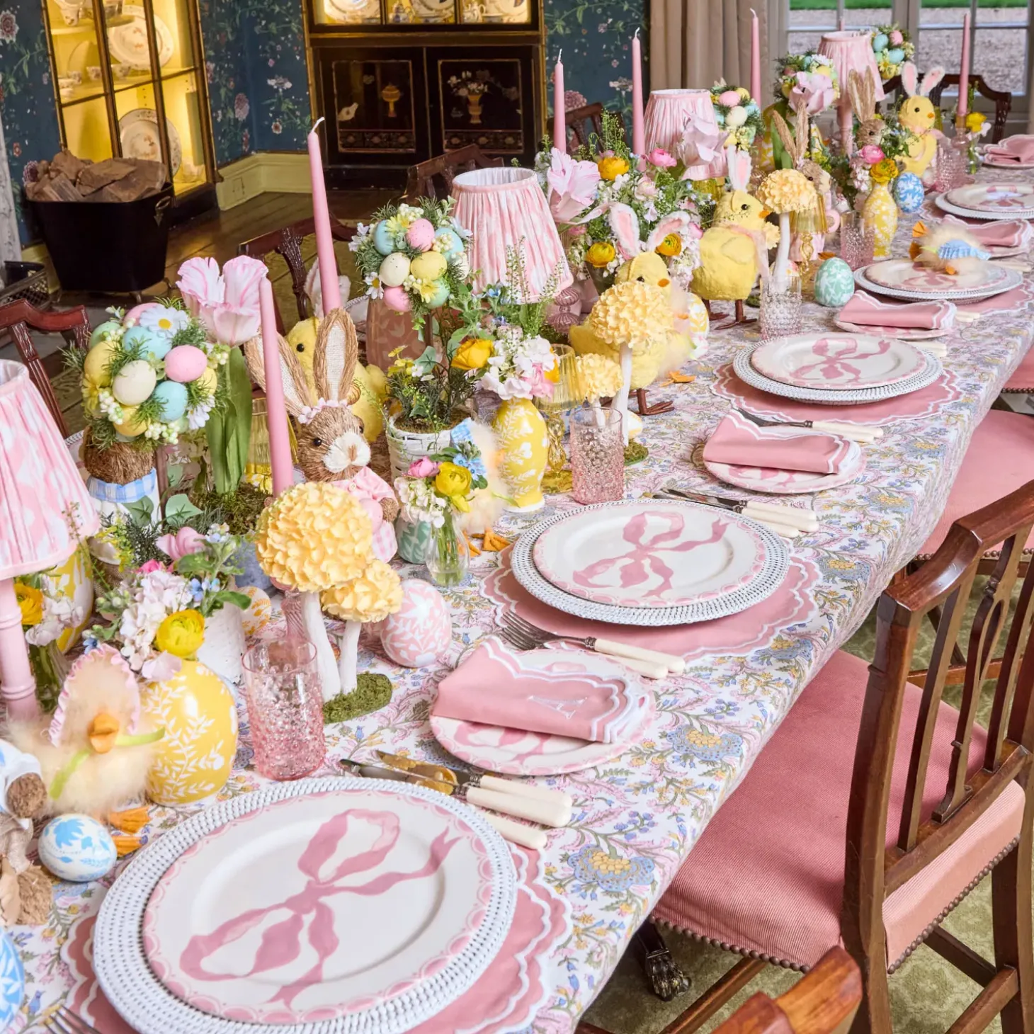 Allegra Pink Placemats & Napkins (Set of 4)
