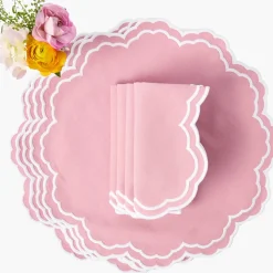 Allegra Pink Placemats & Napkins (Set of 4)