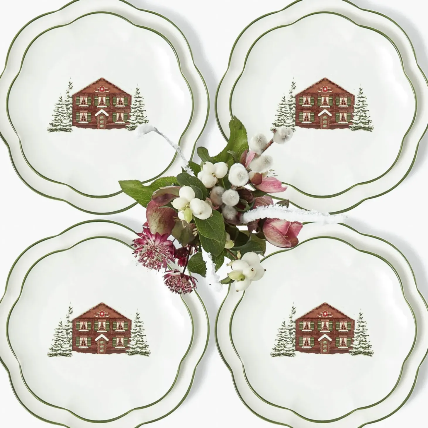 Alpine Chalet Dinner & Starter Plates (Set of 8)