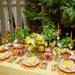 Amber Hobnail Glasses (Set of 6)