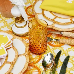Amber Hobnail Glasses (Set of 6)