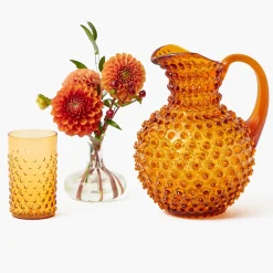 Amber Hobnail Jug