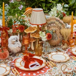 Amber Hobnail Jug and Glasses (Set of 6)
