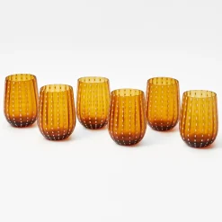 Amber Speckle Water Glasses (Set of 6)