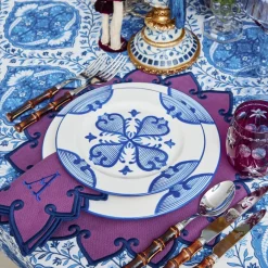 Angelina Aubergine & Blue Napkins (Set of 4)