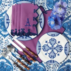 Angelina Aubergine & Blue Napkins (Set of 4)