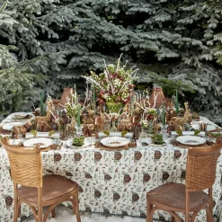 Angelina Chestnut & Green Placemats & Napkins (Set of 4)