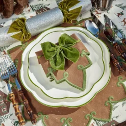 Angelina Chestnut & Green Placemats & Napkins (Set of 4)