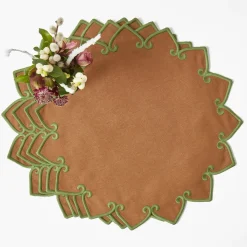 Angelina Chestnut & Green Placemats (Set of 4)