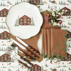 Angelina Chestnut & Green Placemats (Set of 4)