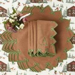 Angelina Chestnut & Green Placemats (Set of 4)