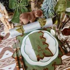 Angelina Forest Green & Brown Napkins (Set of 4)
