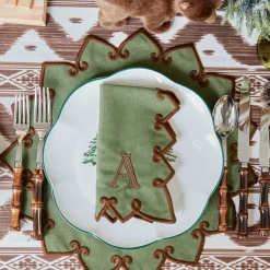 Angelina Forest Green & Brown Placemats (Set of 4)