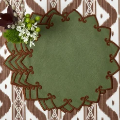 Angelina Forest Green & Brown Placemats (Set of 4)