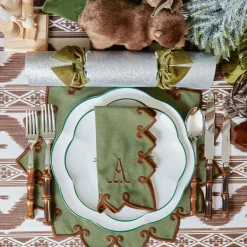 Angelina Forest Green & Brown Placemats (Set of 4)