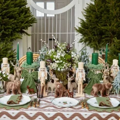 Angelina Forest Green & Brown Placemats & Napkins (Set of 4)