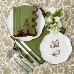 Angelina Forest Green & Brown Placemats & Napkins (Set of 4)