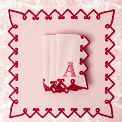 Angelina Pink & Red Napkins (Set of 4)