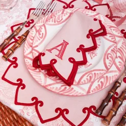 Angelina Pink & Red Placemats & Napkins (Set of 4)