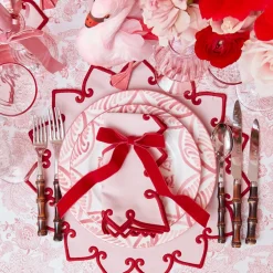 Angelina Pink & Red Placemats & Napkins (Set of 4)