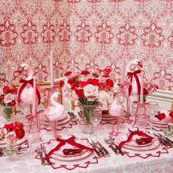 Angelina Pink & Red Placemats & Napkins (Set of 4)