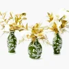 Apple Green Hand Painted Tole Bud Vases (Set of 3)