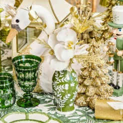 Apple Green Hand Painted Tole Bud Vases (Set of 3)