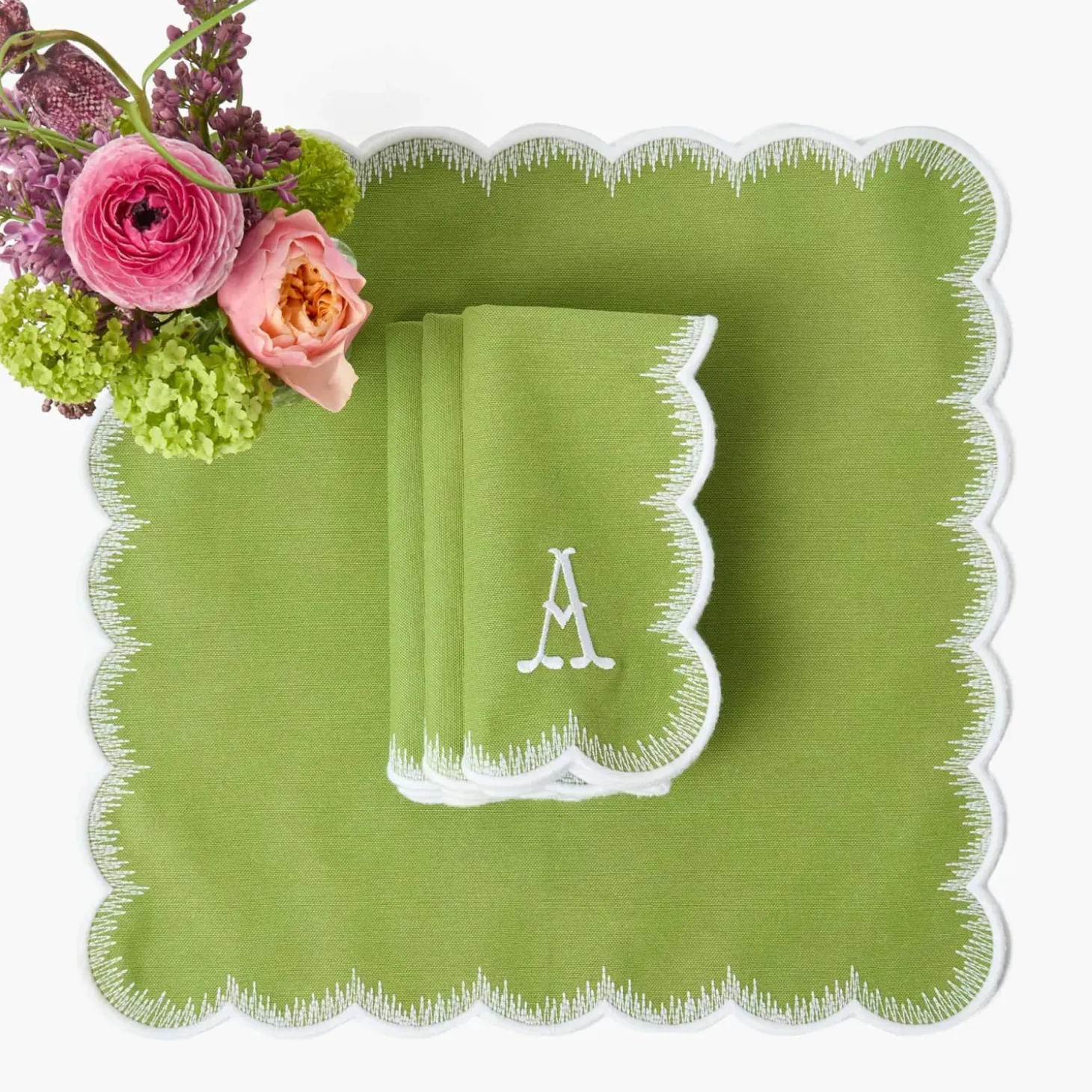 Apple Green Isabella Napkins (Set of 4)