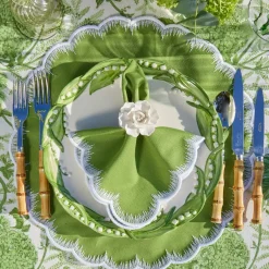 Apple Green Isabella Round Placemats (Set of 4)