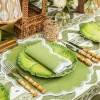 Apple Green Isabella Round Placemats & Napkins (Set of 4)