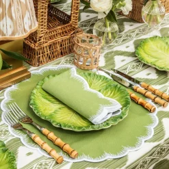 Apple Green Isabella Round Placemats & Napkins (Set of 4)