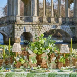 Apple Green Isabella Round Placemats & Napkins (Set of 4)