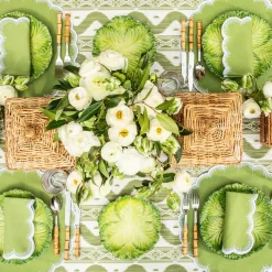 Apple Green Isabella Round Placemats & Napkins (Set of 4)
