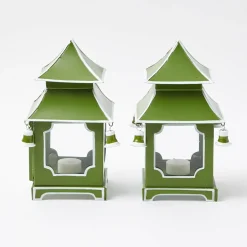 Apple Green Mini Pagoda Lantern (Pair)