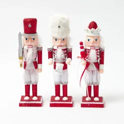 Assorted Red Glitter Nutcracker Trio